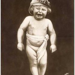 CPA CARTIER GUERRE 1914-18 Satirique Photo enfant Militaria