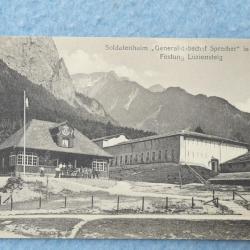 Carte Postale ancienne Militaire Suisse Soldatenheim Luziensteig