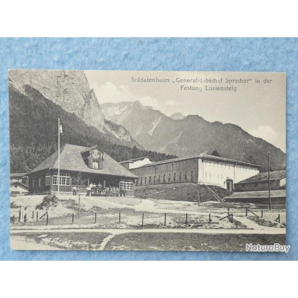 Carte Postale ancienne Militaire Suisse Soldatenheim Luziensteig