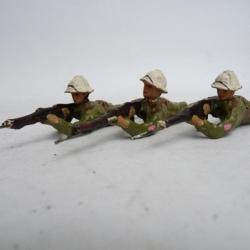 Soldat couché Militaire Artillerie (x3) Jouet Militaria