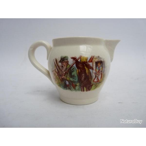 Pot  crme Faence Chasse