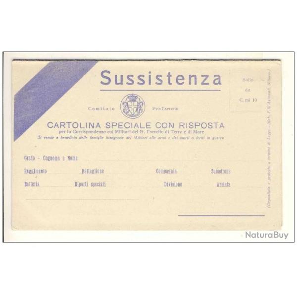 CP Italia correspondance Militaire Sussistenza Comitato