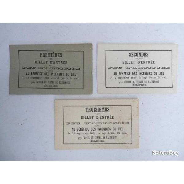 Billets entre Feu d'artifice 1858 Tunnel de Mauremont Eclpens Suisse