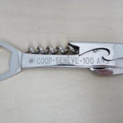 Tire-bouchon Publicité 100 ans COOP Genève Suisse Couteau