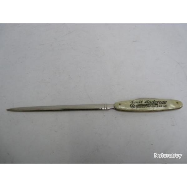 Couteau Ouvre lettre Publicité Emil Anderegg Garage Auto WW Canif
