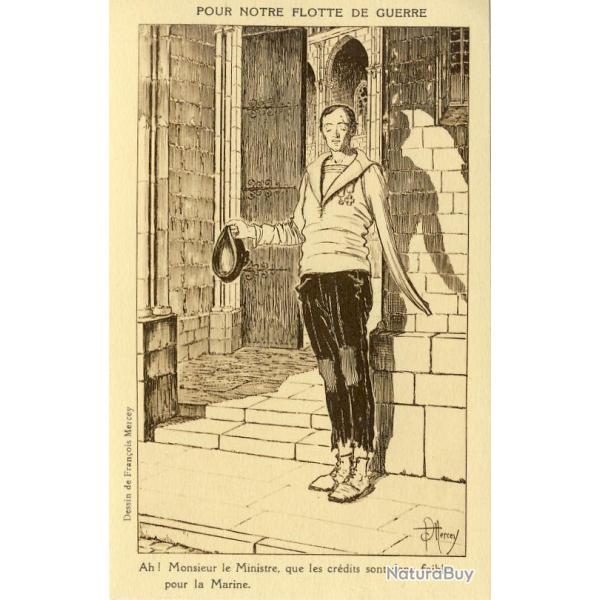 CPA illustre Franois MERCEY Guerre Mort vivant Patrie Satire RARE