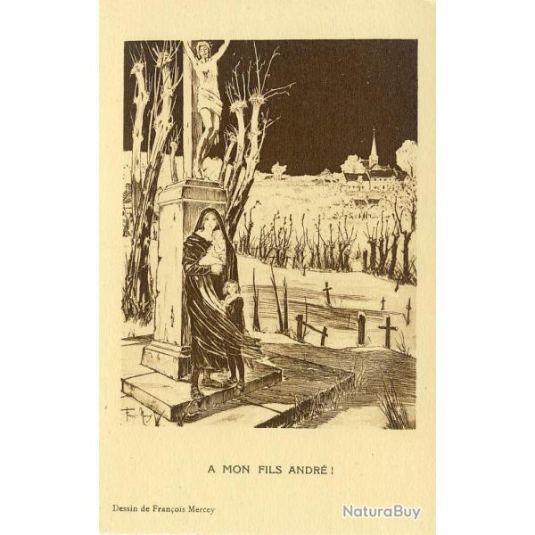 CPA illustre Franois MERCEY Guerre Mort vivant Patrie Satire RARE