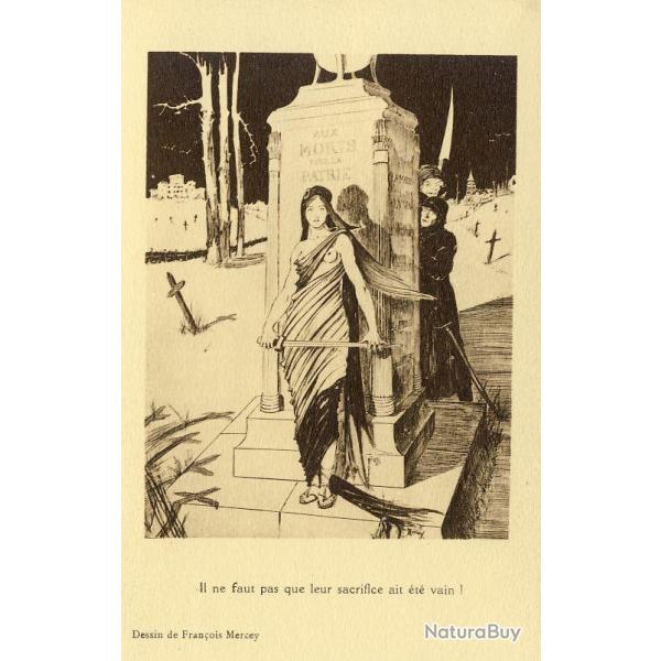 CPA illustre Franois MERCEY Guerre Mort vivant Patrie Satire RARE