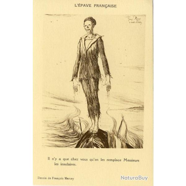 CPA illustre Franois MERCEY Guerre Mort vivant Patrie Satire RARE