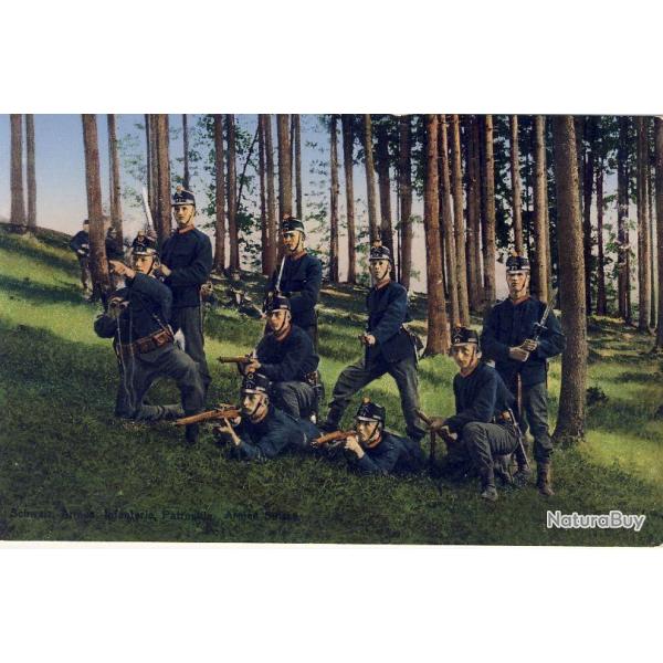 CPA Militaria Suisse Guerre Infanterie Patrouille