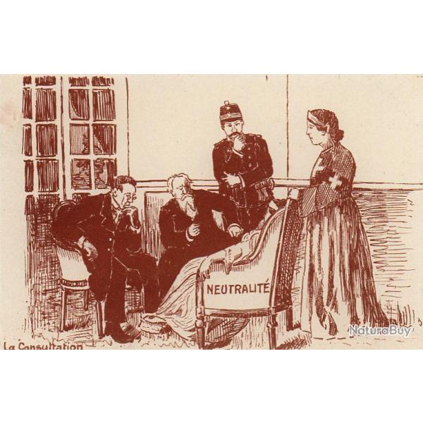 CPA illustre Militaria La consultation Mdecin Neutralit Suisse