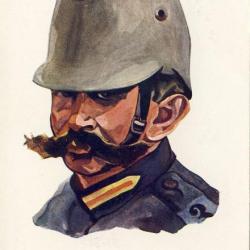 CPA illustrée Emil NAFER Serie Schweizer militärtypen Suisses Guerre 1914-18 N°229