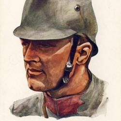 CPA illustrée Emil NAFER Serie Schweizer militärtypen Suisses Guerre 1914-18 N°228