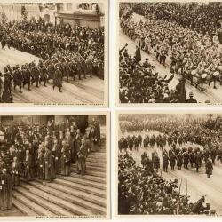 12 Cartes postales militaires Cortège Rentrée triomphale roi Albert à Bruxelles