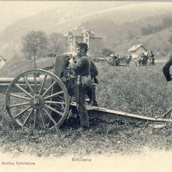 CPA Militaria Soldats Régiment Suisse Artillerie
