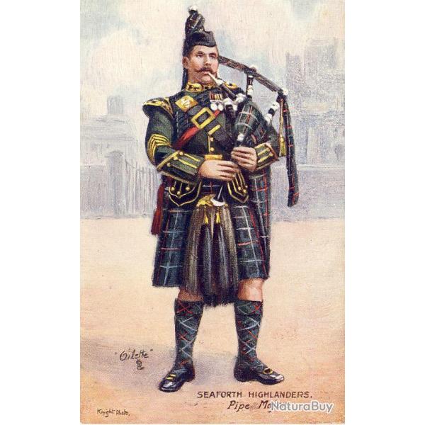 CPA MILITARIA Uniformes Oilette Tuck's Seaforth Highlanders Pipe Major