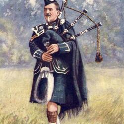 CPA Militaria illustrateur Oilette A Highland Piper