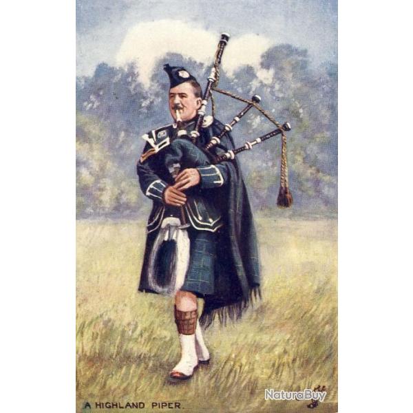 CPA Militaria illustrateur Oilette A Highland Piper