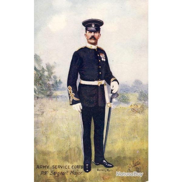 CPA MILITARIA Uniformes Oilette Tuck's Army Service Corps Rgtl Sergeant Major