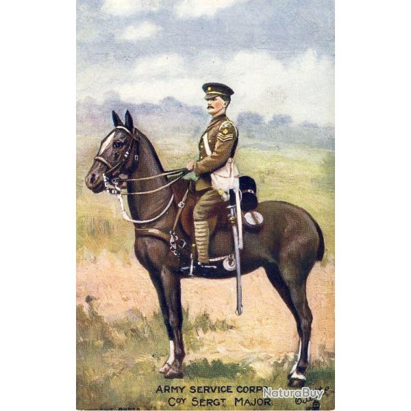 CPA Militaria illustrateur Oilette Army Service Corps Coy Sergeant Major