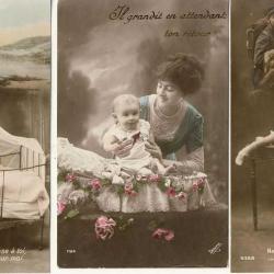 3 CPA militaria Patriotique Pensé au soldat