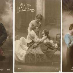 3 CPA militaria Patriotique Soldat Alsace