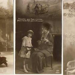 3 CPA militaria Patriotique Soldat Prière