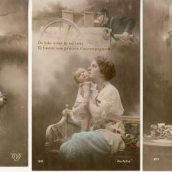 3 CPA militaria Patriotique Soldat Pensée