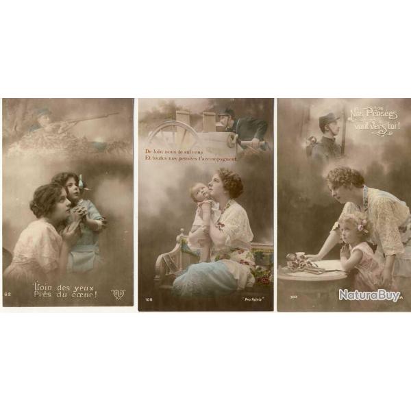 3 CPA militaria Patriotique Soldat Pense