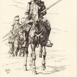 CPA illustrée Ungelo JANK 1914 Guerre 1914-18 Soldat Lancier Cavalier Allemand