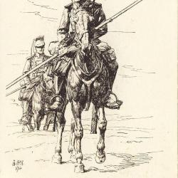 CPA illustrée Ungelo JANK Guerre 1914-18 Soldat Lancier Cavalier Allemand