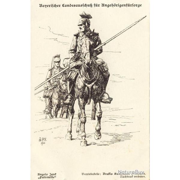 CPA illustre Ungelo JANK Guerre 1914-18 Soldat Lancier Cavalier Allemand