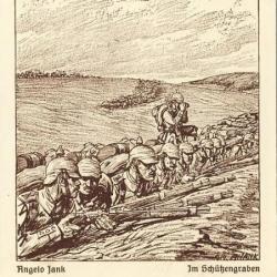 CPA illustrée Ungelo JANK 1914 Guerre 1914-18 Soldat Armé Allemand In Schübengraben Au front