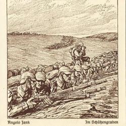 CPA illustrée Ungelo JANK Guerre Soldat Armé Allemand In Schübengraben Au front
