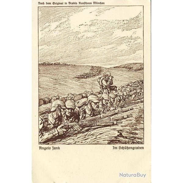 CPA illustre Ungelo JANK Guerre Soldat Arm Allemand In Schbengraben Au front