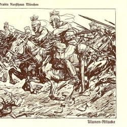 CPA illustrée Ungelo JANK 1914 Guerre 1914-18 Soldat Armé Cavalier Allemand Wanen Attacke