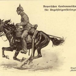 CPA illustrée Ungelo JANK Guerre Soldat Armé Cavalier Allemand Meldereiter