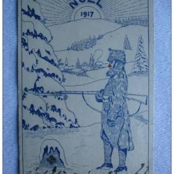 CPA illustrée P. MARTHY Militaria Suisse Militaire Noël 1917 Guerre + Cachet Poste de campagne