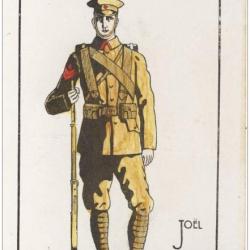 2 CPA illustrée Joël Guerre 1914-18 Infanterie anglaise écossais