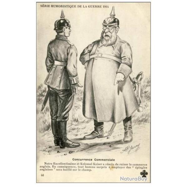 CPA illustre A.P. JARRY Kaiser Satire Humour Guerre 1914