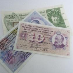 Billets 10-20-50 F Suisse  monnaie