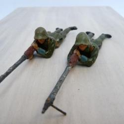 Soldat couché Militaire Artillerie (x2) Jouet Militaria