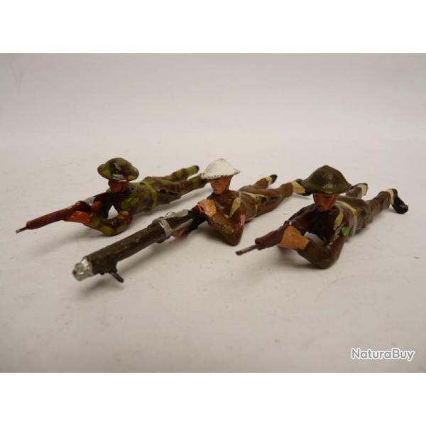 Soldat couch DURSO Fusil Mitrailleuse Militaire Jouet Militaria (x3)