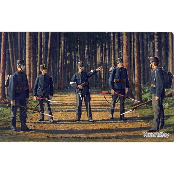 CPA Militaria Arme Suisse Guerre Infanterie Patrouille