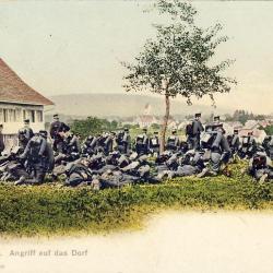 CPA Militaria Armée Suisse Attaque au village Angriff auf das Dorf