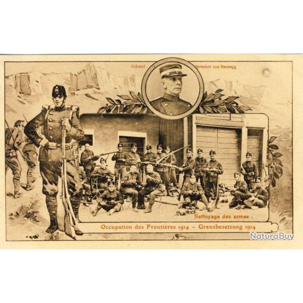 CPA Militaria Arme Suisse Occupations des frontires Nettoyage des armes