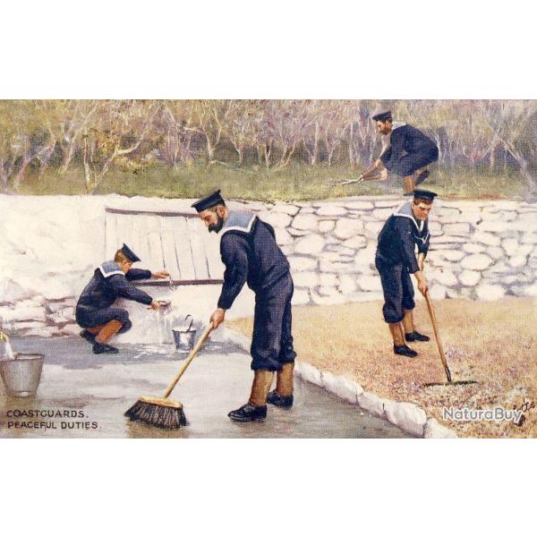 CPA Militaria REGIMENTS Oilette Tuck's Coastguards Peaceful Duties