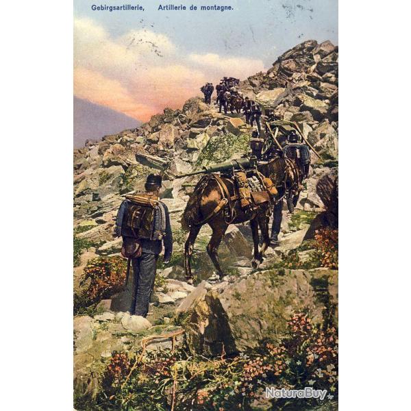 CPA militaria Arme Suisse Artillerie montagne Occupation des frontires