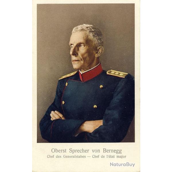 CPA Militaria Suisse Oberst Sprecher Von Bernegg Chef tat major