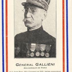 CPA militaria Guerre Général Galliéni Gouverneur de Paris